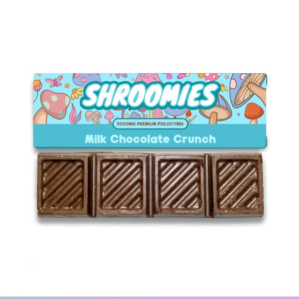 Shroomies – Milk Chocolate Crunch Bar – 3000mg (4 x 750mg Doses)