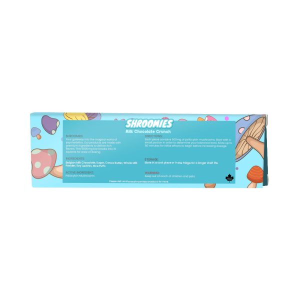 Shroomies – Milk Chocolate Crunch Bar – 3000mg (4 x 750mg Doses) - Image 3