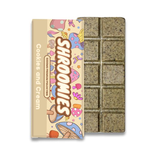 Shroomies – Cookies and Cream Chocolate Bar – 5000mg (10 x 500mg Doses)