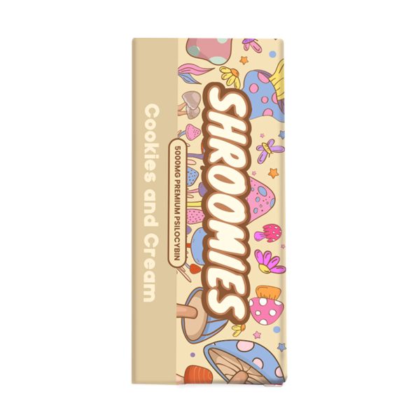 Shroomies – Cookies and Cream Chocolate Bar – 5000mg (10 x 500mg Doses) - Image 2