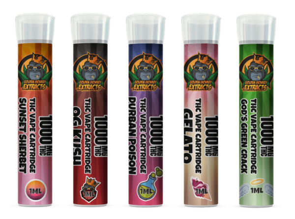 Golden Monkey Extracts - 1000MG THC 1mL Vape Cartridge