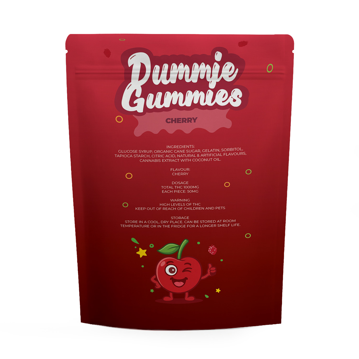 Dummie Gummies – Cherry 1000mg THC Gummies - Image 2