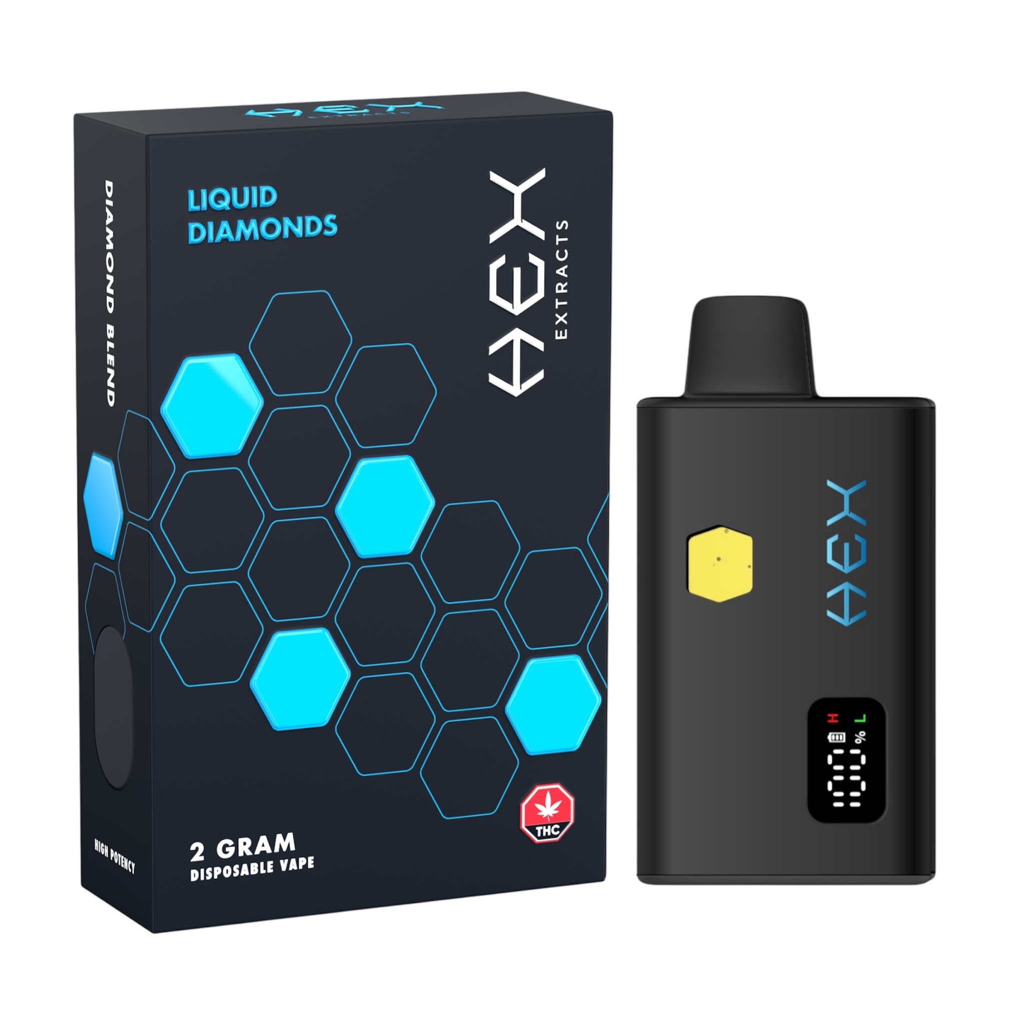Hex Extracts - Liquid Diamonds Disposable Vape - 2G